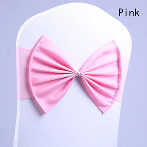 50/30/10pc/Lot Bow Chair Sashes Band For Wedding Party Birthday Banquet Spandex Stretch Blend Chair Bow Tie Band Belt Ties Cover NEWFURNITURELOOKS