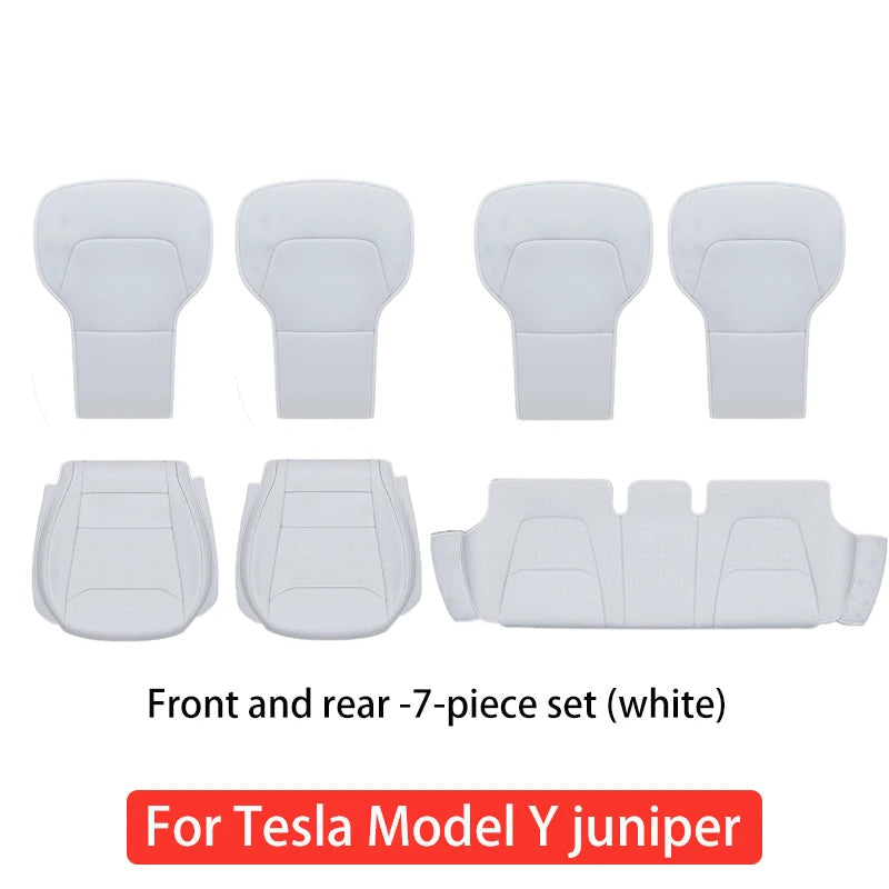 For Tesla Model Y juniper 2025 Leather seat cover seat cushion Breathable comfortable A non stuffy no sweat Car seat cushion NEWFURNITURELOOKS