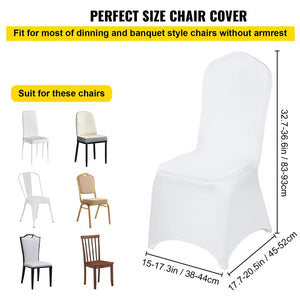 New 10-1PC White Wedding Chair Cover Spandex Stretch Slipcover Restaurant Banquet Hotel Dining Party Universal Chair Cover Decor NEWFURNITURELOOKS