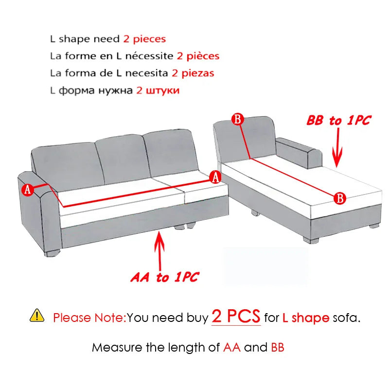 Jacquard Sofa Covers 1/2/3/4 Seats Solid Couch Cover L Shaped Thicken Sofa Cover Protector Bench Covers NEWFURNITURELOOKS