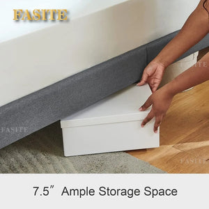 Queen Bed Frame Upholstered Platform With Headboard and Strong Wooden Slats Easy Assembly No Box Spring Needed Light Gray NEWFURNITURELOOKS