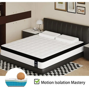 Pressure Relief Matress Medium Firm Mattress With Memory Foam and Pocket Springs Queen Mattress Full Size Bed in NEWFURNITURELOOKS