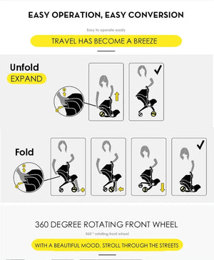 Baby Stroller 4 in 1 Car Seat For Newborn Prams Buggy Safety Cart Carriage Lightweight foldable NEWFURNITURELOOKS