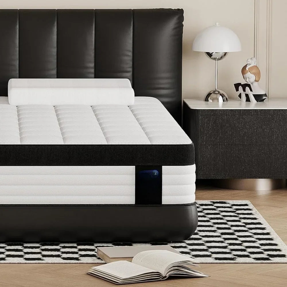 Pressure Relief Matress Medium Firm Mattress With Memory Foam and Pocket Springs Queen Mattress Full Size Bed in NEWFURNITURELOOKS