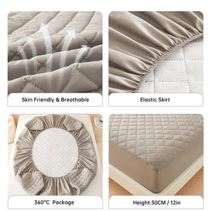 1pc 3D Air Fabric Thick Mattress Cover, 100% Waterproof Mattress Protector, Soft and Breathable Fitted Bed Sheet (No Pillowcase) NEWFURNITURELOOKS
