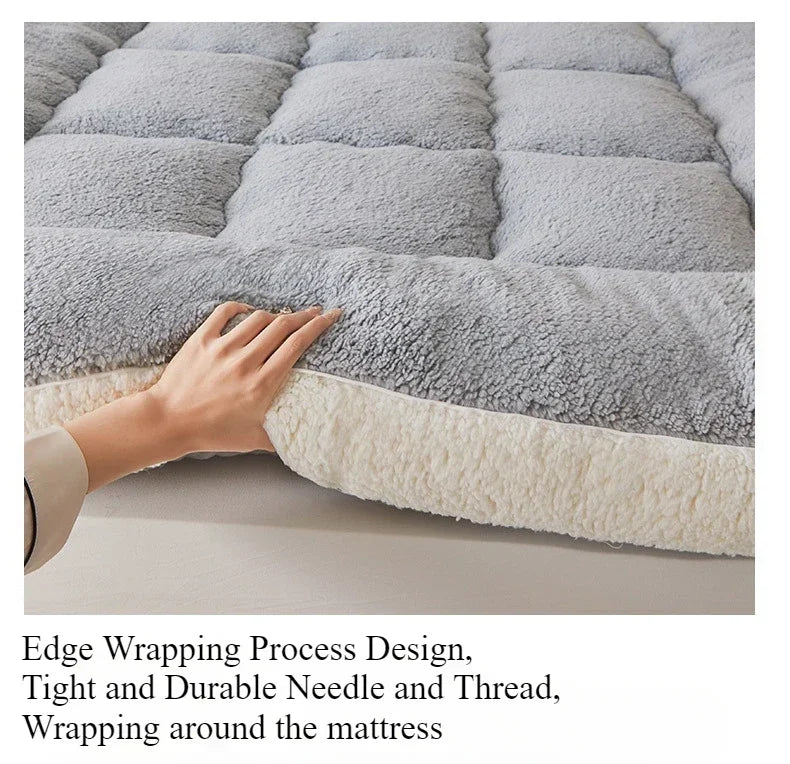 Thicken Winter Warm Lamb Cashmere Mattress High Quality Household Soft Pad Tatami Floor Mat Student Dormitory Single Mattresses NEWFURNITURELOOKS