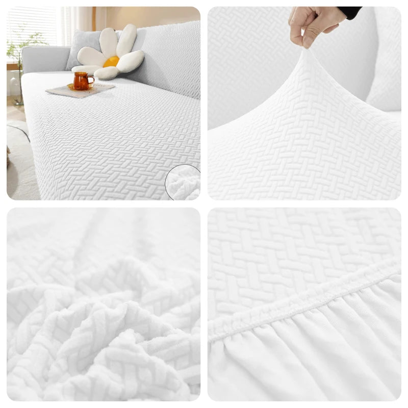 Jacquard Elastic Sofa Cover For Living Room Slipcovers Stretch Polar Fleece Armchair Protector L Shaped Sofa 1/2/3/4 Seater Home NEWFURNITURELOOKS