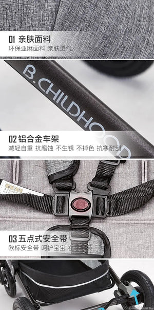 Baby stroller 3 in 1 stroller folding two-sided child four seasons kinderwagen baby carriage  high landscape Newborn Travelling NEWFURNITURELOOKS