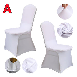 New 10-1PC White Wedding Chair Cover Spandex Stretch Slipcover Restaurant Banquet Hotel Dining Party Universal Chair Cover Decor NEWFURNITURELOOKS