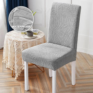 1/2/4/6 PCS Waterproof Jacquard Chair Cover Stretch Dining Chair Slipcover For Kitchen Hotel Wedding Banquet Office Anti Dirty NEWFURNITURELOOKS