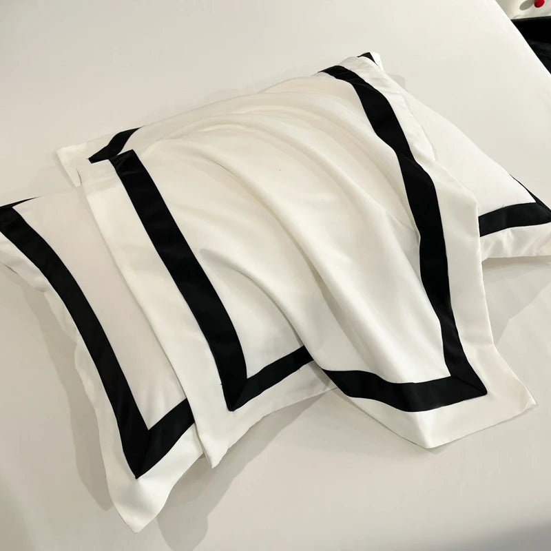 2025 Luxury Hotel Bedding Sets Thick Brushed Bed Sheets White Duvet Cover Set Pillowcase Four Piece Fully Enclosed for Home Gift NEWFURNITURELOOKS
