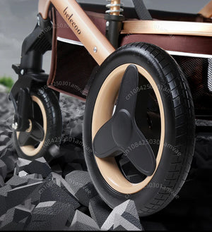 3-in-1high landscape baby stroller that can be seated or reclined,one click folding and folding,two-way shock-absorbing handcart NEWFURNITURELOOKS