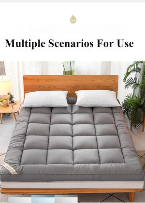 Thicken Fluffy Mattress Toppers Queen  Four Seasons Soft Mattress Pad Fits Twin/Full/Queen/King Home Student Dormitory Bedding NEWFURNITURELOOKS