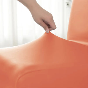 1pc Pu Leather Chair Cover Waterproof Oilproof Dining Chair Case Stretch Solid Color Seat Slipcover for Living Room Kitchen Home NEWFURNITURELOOKS