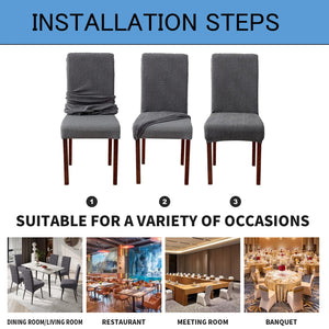 Genina Chair Covers Stretch Set Of 1/4/6 Waterproof Dust-proof Easy To Clean Apply To Dining Room Office Hotel Restaurant NEWFURNITURELOOKS
