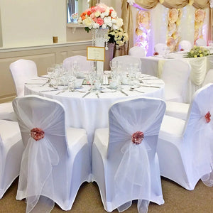 New 10-1PC White Wedding Chair Cover Spandex Stretch Slipcover Restaurant Banquet Hotel Dining Party Universal Chair Cover Decor NEWFURNITURELOOKS