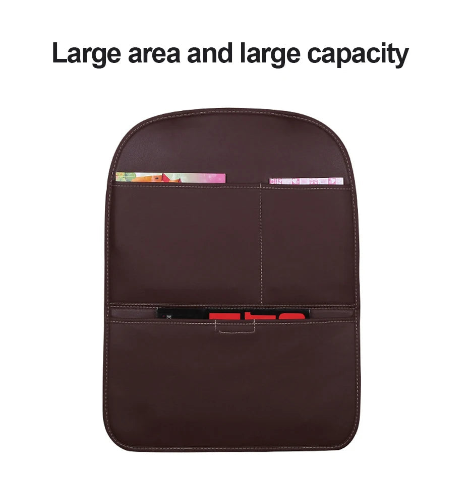SEAMETAL Anti Kick Pad for Children Leather Universal Car Interior Seat Back Protector Cover with Storage Pocket Auto Organizer NEWFURNITURELOOKS