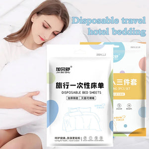 Disposable Bed Sheets Set Towel Hotel Quilt Cover Bedding Dirty Proof Pillowcase Dirty Quilt Cover Portable Travel Essential NEWFURNITURELOOKS