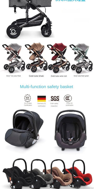 Baby stroller 3 in 1 stroller folding two-sided child four seasons kinderwagen baby carriage  high landscape Newborn Travelling NEWFURNITURELOOKS