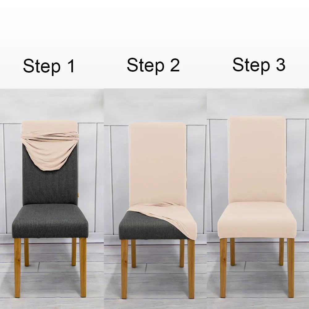 Solid Colors Chair Cover Adjustable dining rooms cover Chair Case Kitchen Seat Banquet  Elastic Flexible Spandex Chair Covers NEWFURNITURELOOKS