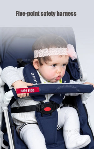 3-in-1high landscape baby stroller that can be seated or reclined,one click folding and folding,two-way shock-absorbing handcart NEWFURNITURELOOKS