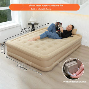 Automatic Air Bed Inflatable Home Inflatable Bed Single Air Mattress Bed Double Lazy Bed Outdoor Portable Air Mattress Bed NEWFURNITURELOOKS