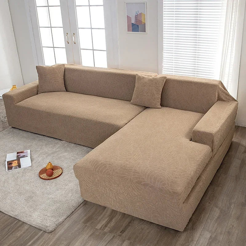 Jacquard Sofa Covers 1/2/3/4 Seats Solid Couch Cover L Shaped Thicken Sofa Cover Protector Bench Covers NEWFURNITURELOOKS